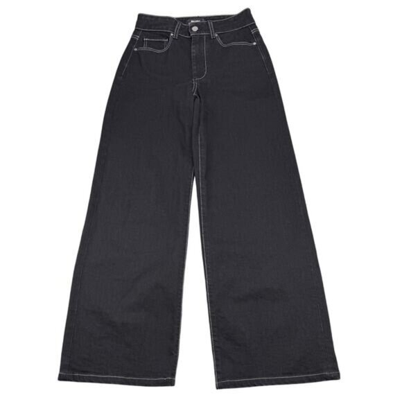 PAIGE Sasha High-Rise Wide Leg Jeans Size 24 Twilight Black - Picture 2 of 9